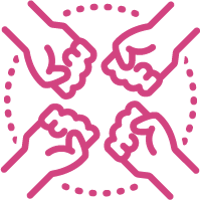 icon of four fists in a group